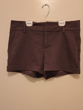 Kenneth Cole Dark Taupe High-Waist Cuffed Shorts